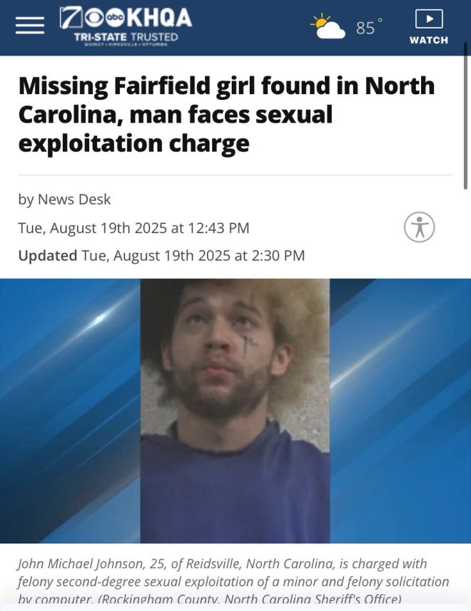 Missing Iowa Girl: Shocking Arrest in North Carolina! —  Missing girl investigation, Fairfield Iowa news, North Carolina charges