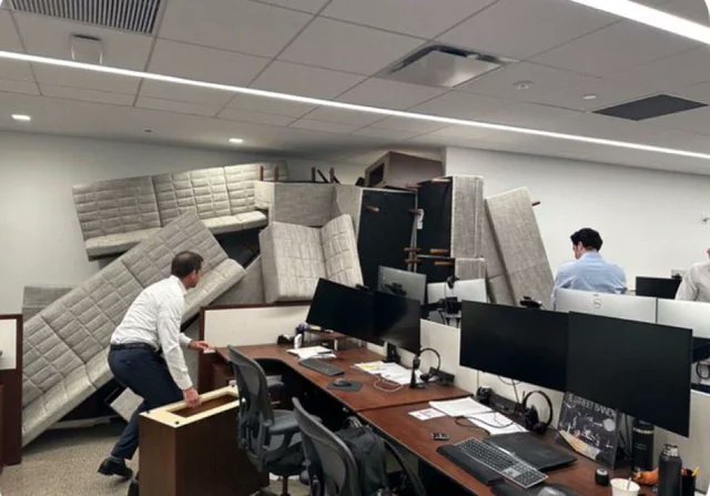 Office Workers Fight Back: Barricade Amid NYC Shooting! —  office shooting response, workplace safety measures, New York high-rise security 2025
