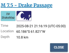 Shocking 7.5 Quake in Drake Passage: Is the Apocalypse Near? — earthquake news August 2025, seismic activity Drake Passage, magnitude 7.5 quake report