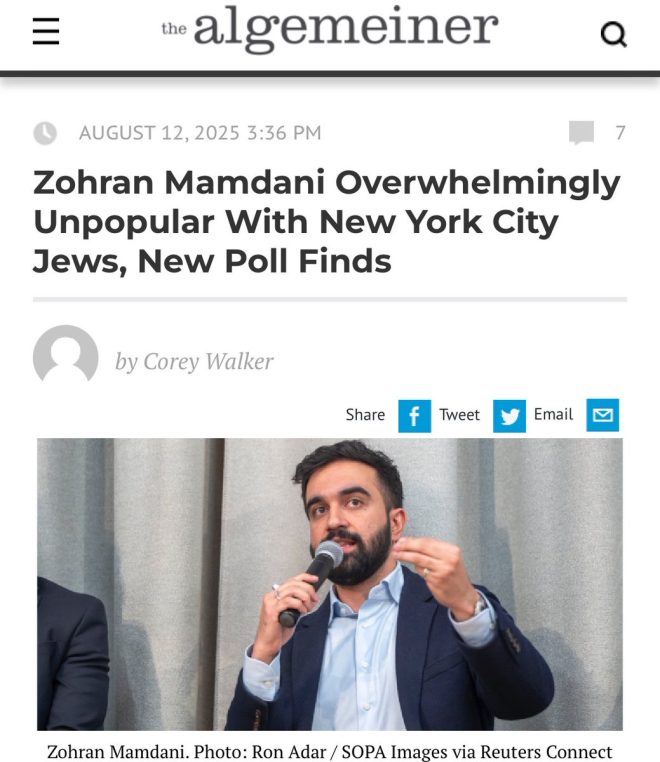 Shocking Poll: 75% of NYC's Jewish Voters Reject Mamdani! —  Jewish voter sentiment NYC, 2025 mayoral election polls, Democrat nominee approval ratings