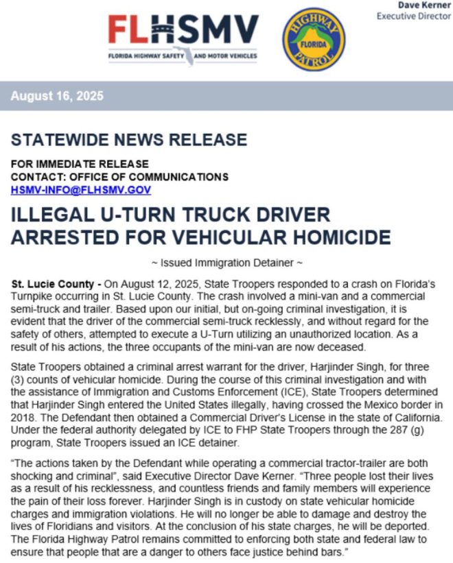 Truck Driver's Arrest Sparks Outrage: Who's Really to Blame? —  Truck Accident Legal Consequences, Florida Turnpike Fatal Crash News, Commercial Vehicle Safety Regulations