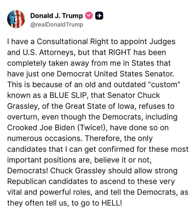 Trump Blasts Grassley: Is the GOP Crumbling from Within? — Trump Grassley conflict, Republican judicial nominations 2025, Senate confirmation battles