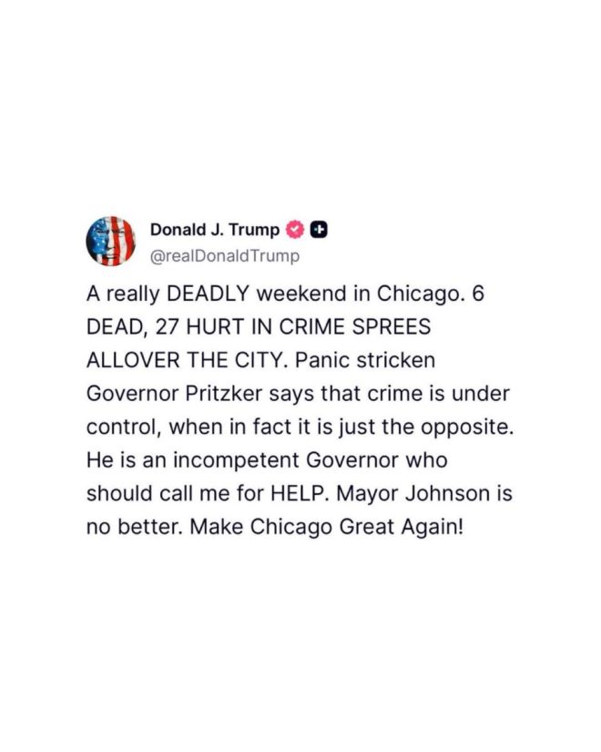 Trump Blasts Pritzker and Johnson: Chicago's Deadly Weekend! — Chicago crime rates, Trump criticism of Pritzker, weekend violence in Chicago