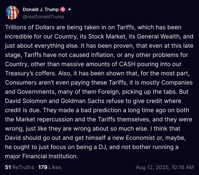 Trump Claims Tariffs Unlinked to Inflation: Goldman Called Out! —  Trump tariffs impact, US economy cash influx, Goldman Sachs criticism