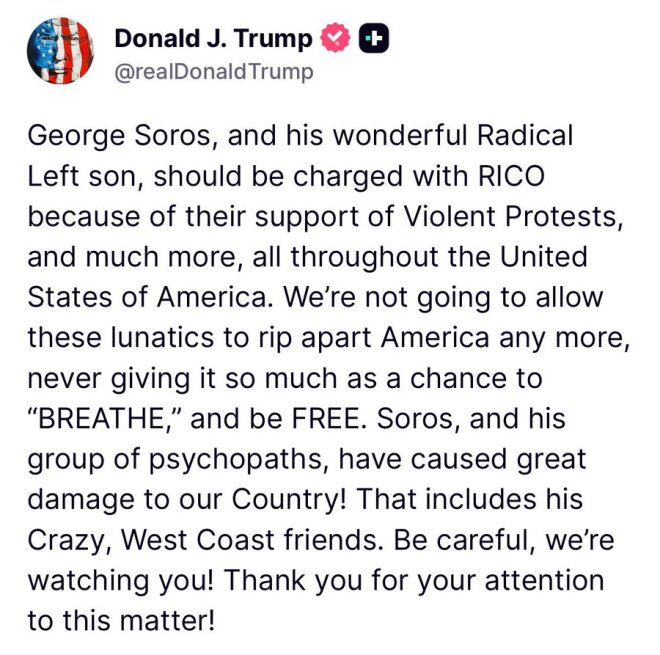 Trump Declares War on Soros: RICO Charges Coming? —  Trump targets Soros, RICO charges against Soros family, radical left exposed 2025
