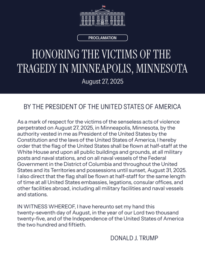 Trump Orders Half-Staff Flags: A Political Statement? — Trump half-staff flag order, Minneapolis violence tribute, White House flag protocol 2025
