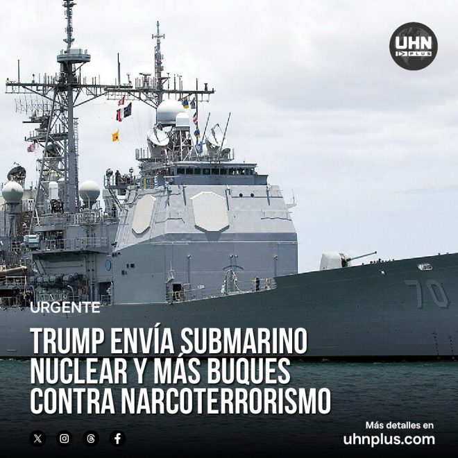 "Trump sends USS Lake Erie and USS Newport News to Caribbean, escalating tensions with Venezuela - full details here! 🚢🇺🇸🇻🇪" —  Trump administration, military deployment, USS Lake Erie, USS Newport News, Caribe Sur, Venezuela crisis, naval fleet, military reinforcement, South Caribbean, US Navy forces.