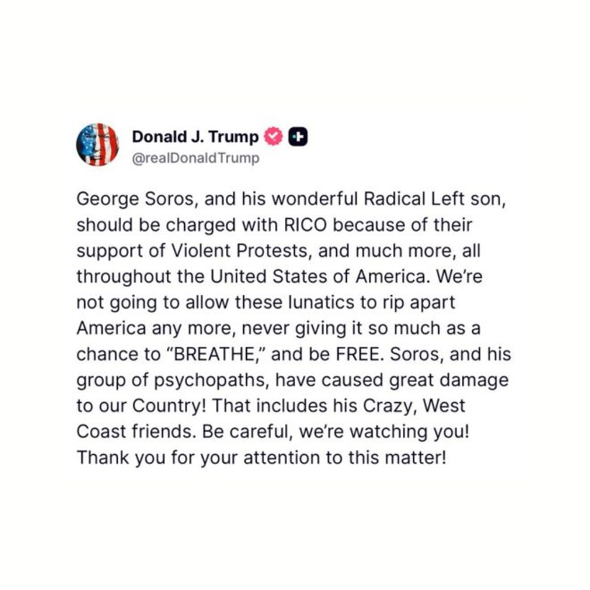 Trump's Bold Move: Criminal Charges Against Soros Duo! — "Trump legal action against Soros, RICO charges protest funding, political accountability for Soros family"
