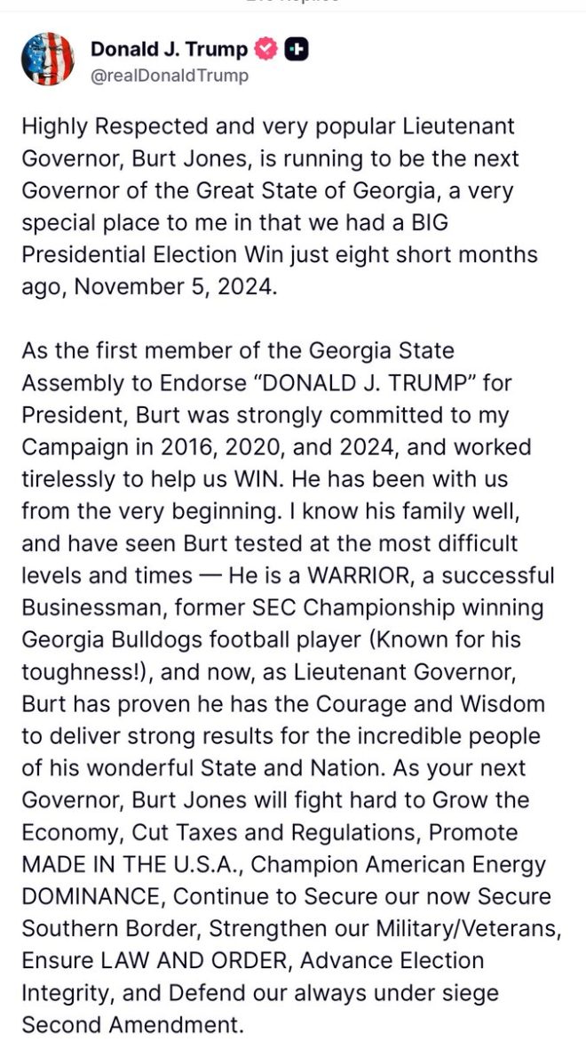 Trump's Bold Move: Endorsing Burt Jones for Georgia Governor! — Trump endorsement news, Burt Jones Georgia election, Georgia governor race 2025