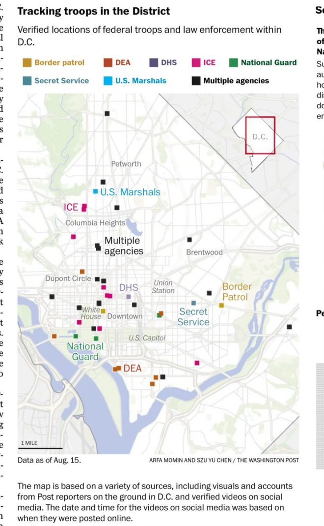 Trump's Forces Patrol Washington: Missing the Real Crime? — Trump security patrols Washington, crime hotspots analysis 2025, Washington Post investigation Trump forces