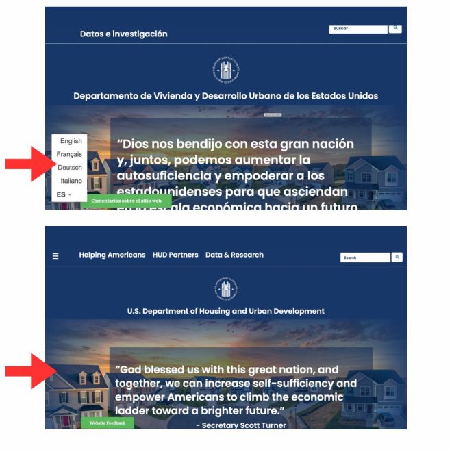 Trump's HUD: English Only? Turner Sparks Heated Debate! —  English language policy, HUD website changes, multilingual access USA
