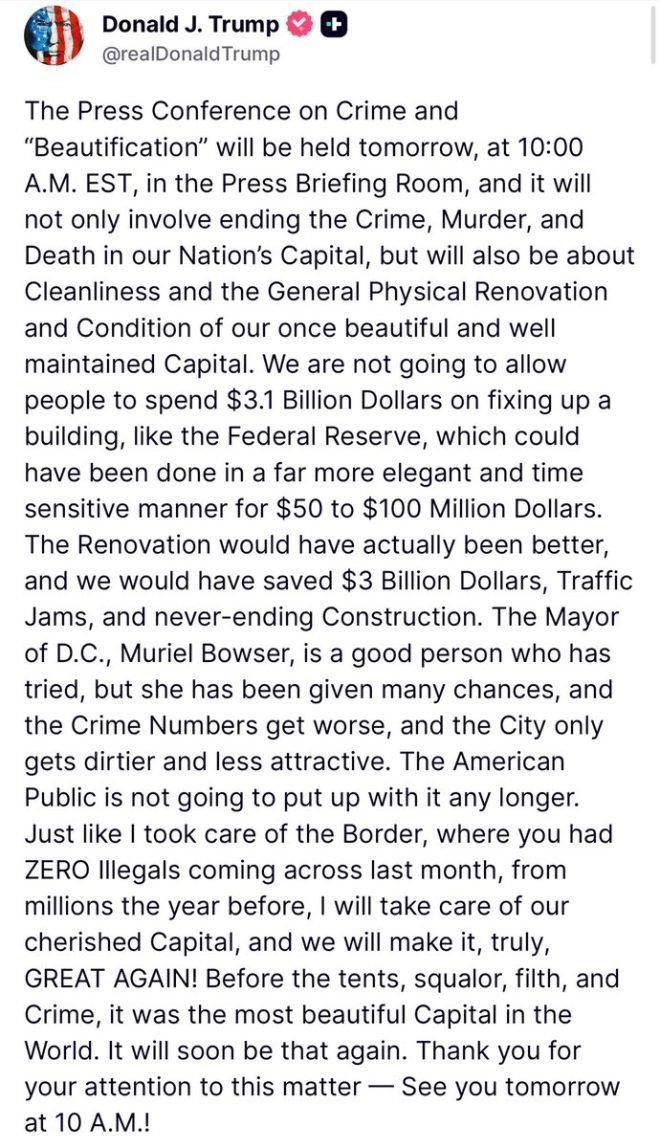 Trump's Shocking Announcement: Federal Takeover of DC? — Trump announcement 2025, DC crime solutions, federal initiatives 2025