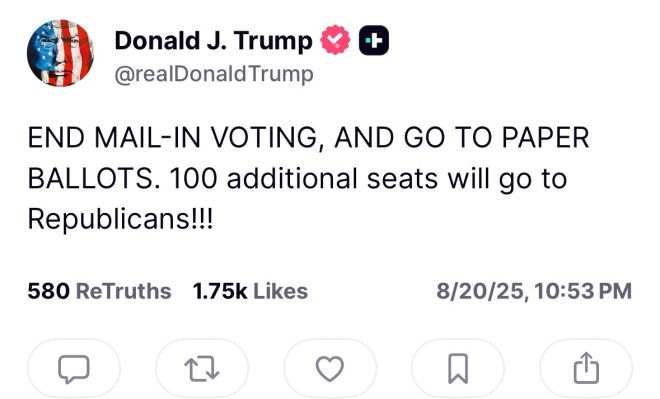 Trump's Shocking Claim: Ending Mail-In Voting = 100 Seats! —  Trump mail-in voting ban, Republican seat predictions, election integrity 2025