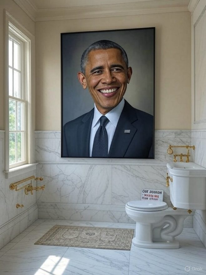 Trump's Shocking Move: Obama's Portrait Goes to the Bathroom! — Trump Obama portrait controversy, White House tensions 2025, presidential portrait relocation news