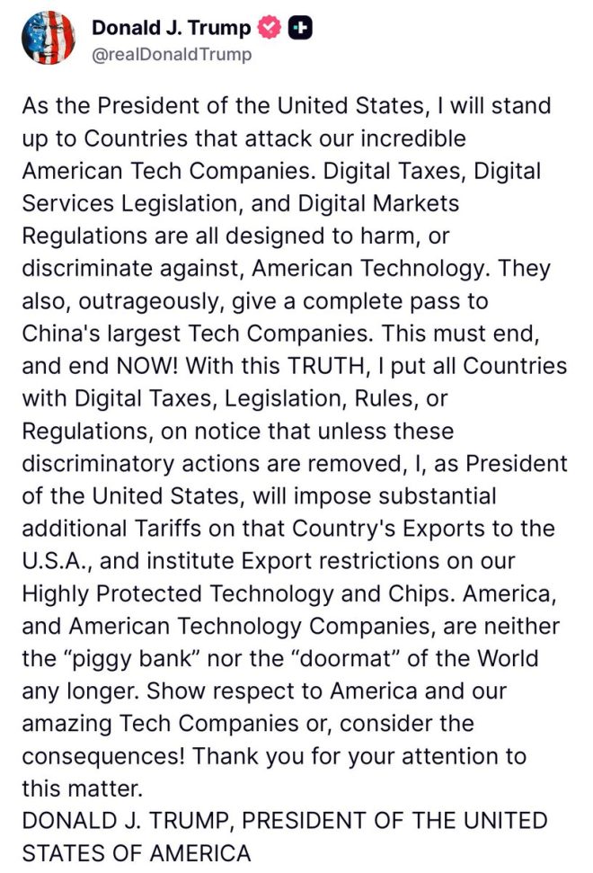 Trump's Tariff Threat: Is Tech War Inevitable? —  digital trade wars, US tech tariffs 2025, international digital tax regulations