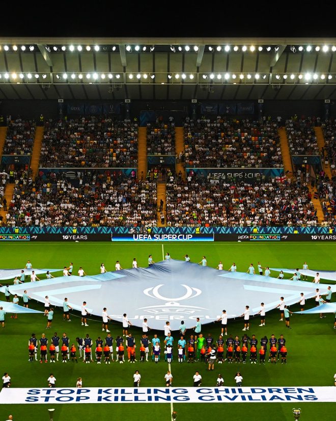 UEFA Super Cup: Outcry Against Violence Amid Celebration —  "Humanitarian crisis in sports, Peace initiatives in football, Global call for child protection 2025"