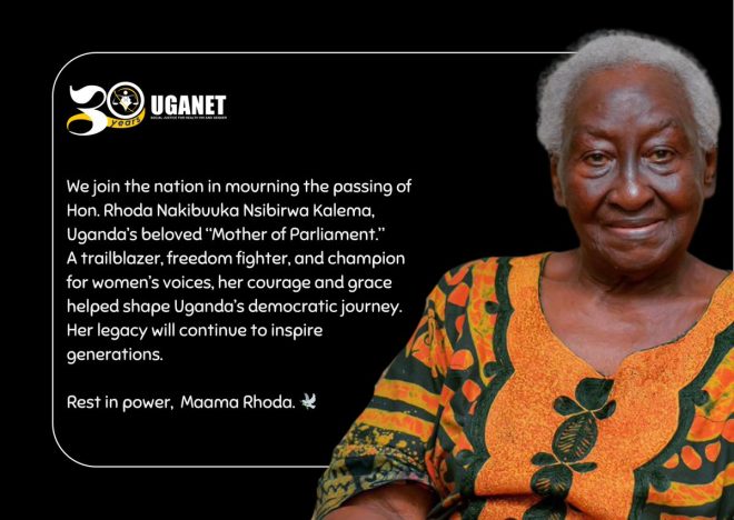UGANET Mourns Death of Hon. Rhoda Nakibuuka Kalema 🕊️