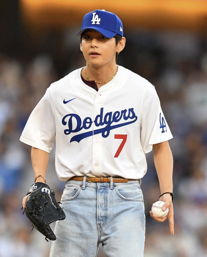V's Dodger Stadium Pitch: A Symbol of Global Power? — BTS V MLB debut, Taehyung Dodger Stadium event, K-pop star first pitch 2025