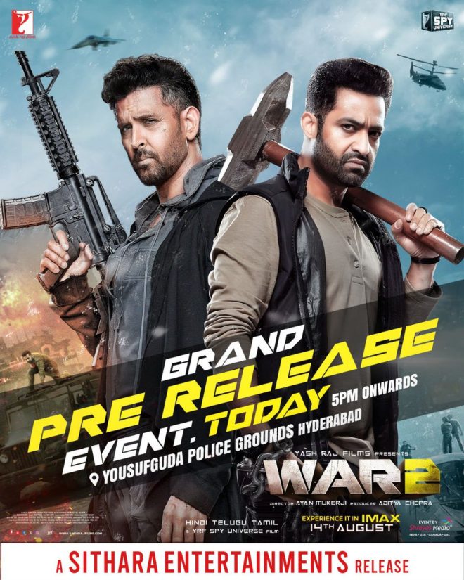 WAR2 Grand Pre-Release: A Festival of Chaos Awaits! —  Grand Pre Release Festival 2025, Hyderabad Movie Event 2025, WAR2 Celebration in Yousufguda