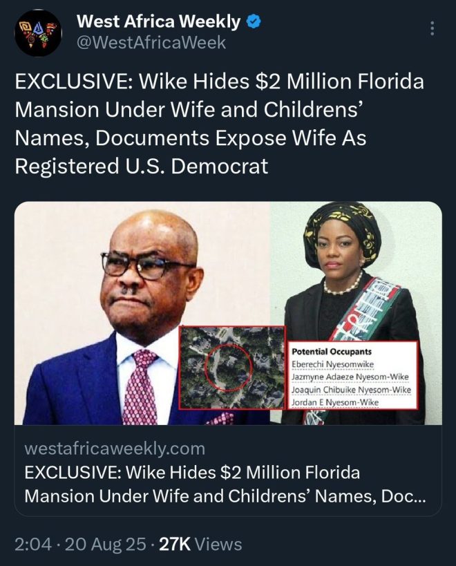 Wike's Property Purchase: US Embassy's Shocking Silence! —  Wike property acquisition, US State Department Africa, US Embassy tweet July 2025