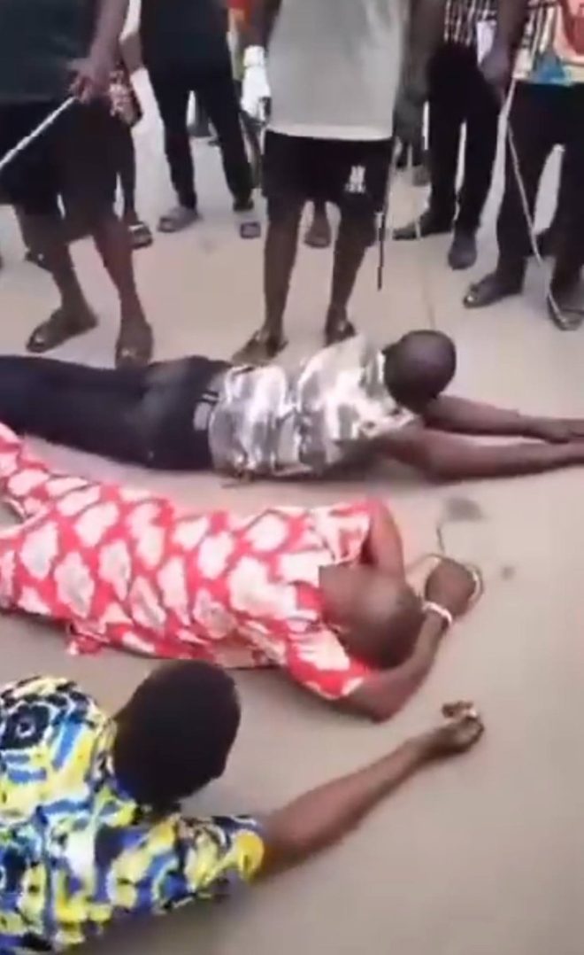 Youths Flog Cop and Two Men Over Drug Allegations! —  Nkpolu community youth justice, Obio/Akpor police officer assault, Rivers State drug-related incidents