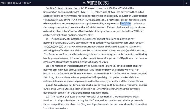 10万美金门槛！H1B申请新规引发热议 —  爆炸新闻, H1B签证新规, 境外申请门槛