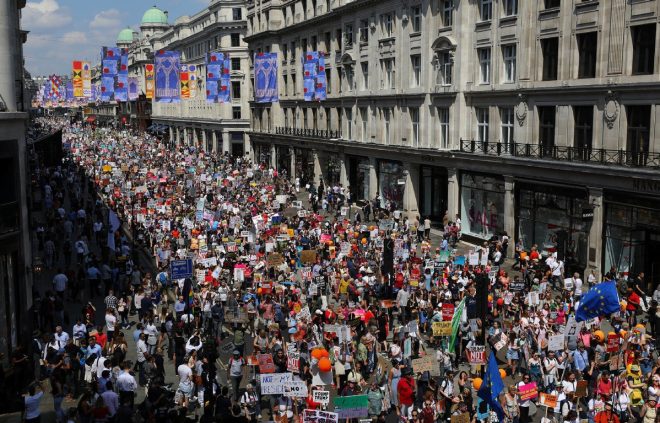 4 Million Rally in London: A Peaceful Protest or a Setup? —  massive London protest, peaceful demonstrations UK, anti-Trump rally turnout