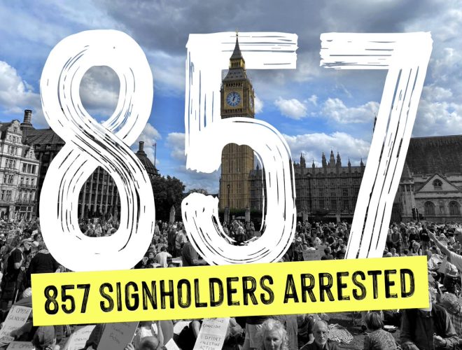 857 Arrested for Holding Signs: A Historic Uprising? — civil disobedience protests, mass arrests civil rights, Home Secretary October 2025