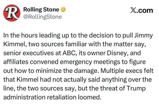 🚨ABC and Disney Execs Fear Trump Retaliation Over Jimmy Kimmel's "Outrageous" Comments - Rolling Stone Exposé! Free Speech at Risk? —  Jimmy Kimmel controversy, ABC executives fear Trump, Rolling Stone report on free speech attack