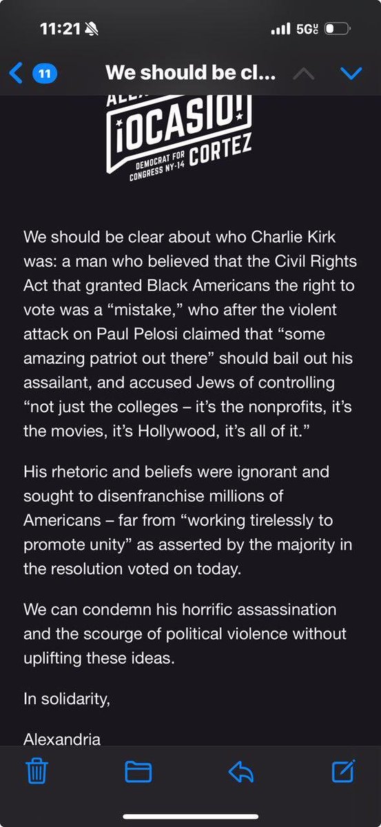 "AOC's Shocking Move: Funds Attack on Charlie Kirk, Plans Presidential Run on Platform of Political Violence" —  AOC fundraising email, Charlie Kirk attack, 2028 presidential plans 
Political violence platform, AOC approval, America future 
AOC fundraising tactics, Charlie Kirk criticism, 2028 election aspirations