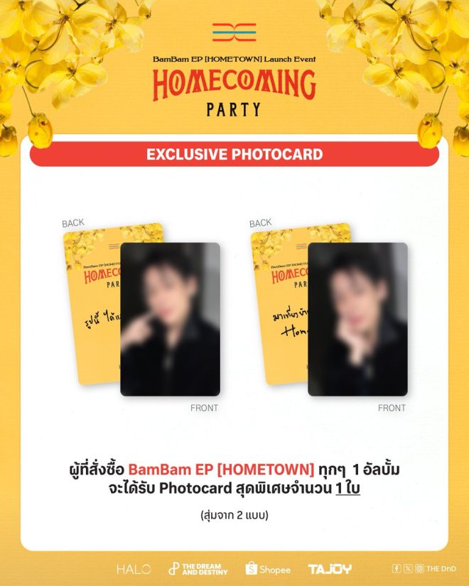 "BREAKING: BamBam EP [HOMETOWN] Comes with Exclusive Thai Handwritten Photocard! Grab Yours Now!" —  
Exclusive Photocard BamBam EP HOMETOWN
Handwritten Thai Message Photocard
Limited Edition BamBam Photocard Thai Language