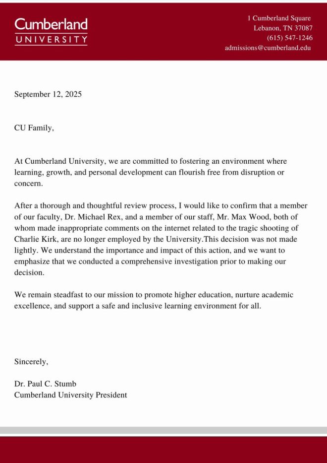 BREAKING: Cumberland University Fires Queer Theory Professor for Celebrating Charlie's Murder - FAFO — queer theory professor termination, Cumberland University scandal, hate speech controversy