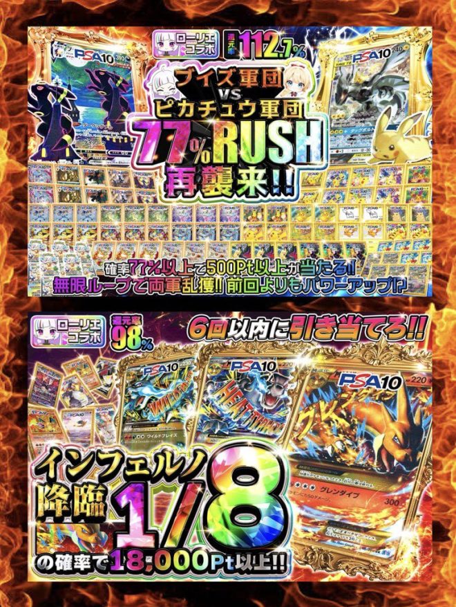 🚨BREAKING NEWS: 🌈コラボオリパ🌈GRIM×ローリエ🔱 event returns with a shocking 112.7% cashback rate and 77% loop for massive image insertions! 🐉Prepare for the Inferno Descent with 3,000pt x 2,000 rewards and a 1/8 chance of over 18,000pt!🔥 — Looping image insertion, High payout rates, Inferno arrival