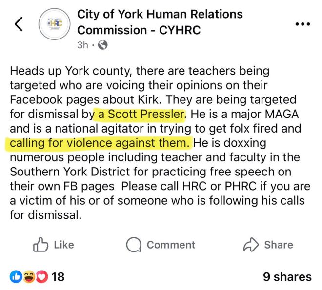 "City of York HR Commission falsely labels whistleblower as violent - legal action pending!" — City of York Human Relations Commission, false accusations, legal action