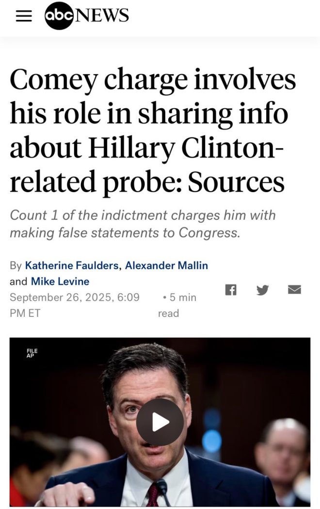 Comey’s Indictment: Is Hillary Clinton Next in Line? —  James Comey indictment news, Hillary Clinton investigation updates, Clinton Foundation revelations 2025