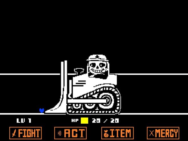 "Controversial 10th Anniversary of UNDERTALE - Free Graphics and Soundtrack Available! Play as Sans on a Bulldozer and Battle P Route Sans!" —  UNDERTALE anniversary graphics, Free MEGALOVANIA remix, Undertale soundtrack giveaway