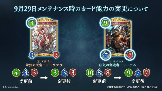 "Controversial Card Ability Changes Coming in 9/29 Maintenance! What's Happening to These Powerful Cards? #Shadowverse" — Card Ability Alteration, Skill Adjustment, Ability Modification