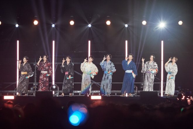 "Controversial Fan Meeting with 50,000 Attendees at the Largest Venue in Group History: Live, Talk, Games, Yukata Costume Changes, and 25-Minute Fireworks Display - Unforgettable End to Summer Day! Exclusive Report and Fireworks Song Introduction at Fan Meeting 🎇 #timelesz" —  
Summer event recap
Largest fan meeting venue
Fireworks display and fan meeting