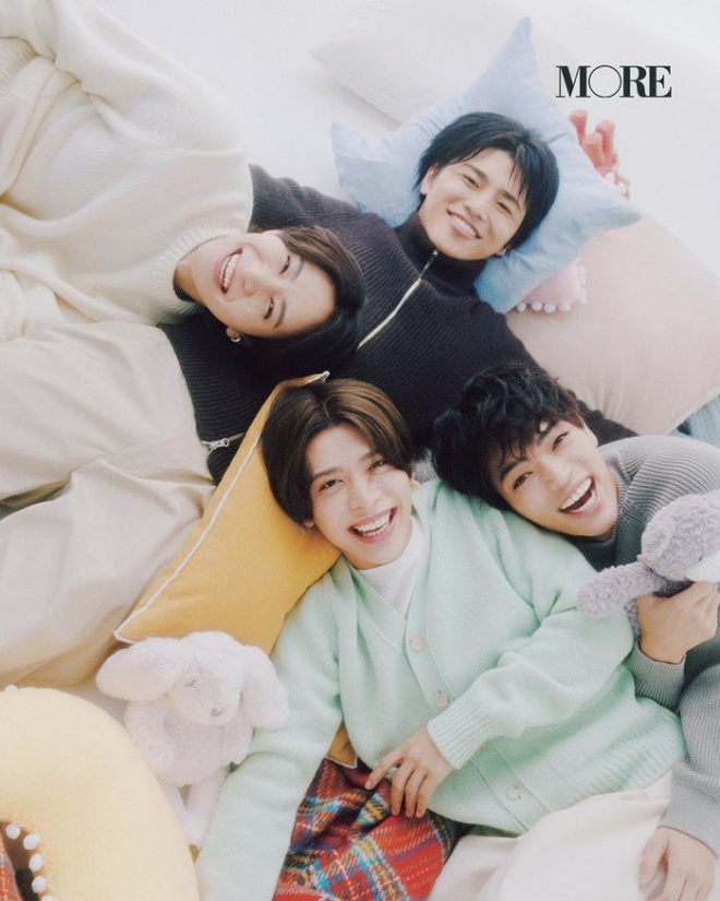 "Controversial Fashion Statement: Timelesz松島聡・原嘉孝・橋本将生・篠塚大輝 in Knit & Jacket Combo! What's the Buzz? #MORE" —  
Dreamy fashion styles, knitwear and jackets
Exclusive interviews with Matsushima Satoshi and other actors
Visual storytelling in "MORE" series feature