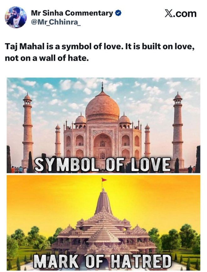 "Controversial Jihadi handle from Pakistan attacks Ram Mandir as symbol of hatred - @ayodhya_police must take action now! #BlockInIndia" —  
Jihadi handle targeting Ram Mandir
Anti-India propaganda from Pakistan
Cyber threat to Indian heritage