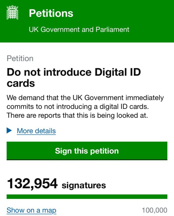 🚨 Controversial Petition: Massive Opposition to Digital ID Cards Surges with 130,000 Signatures! What's at Stake? —  digital privacy rights, online identification protest, government surveillance concerns