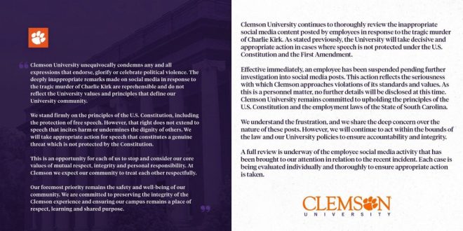 "Controversy at Clemson: University under fire for refusing to fire employees who mocked Charlie Kirk's passing" — Clemson University controversy, Charlie Kirk backlash, Funding withdrawal threat