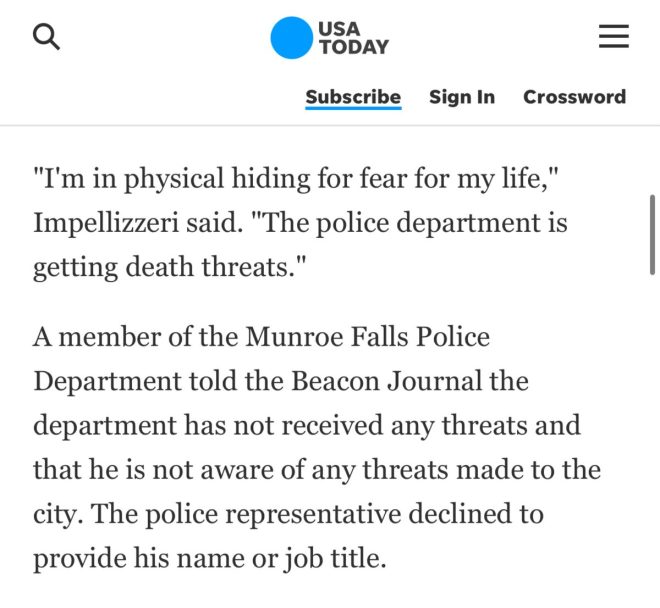 Council Vice President Claims Police Are Getting Death Threats, But Authorities Deny Any Reports - Controversy and Lies Unraveling in Munro Falls — Munro Falls city council, John Impellizzeri resignation, Police death threats 2025