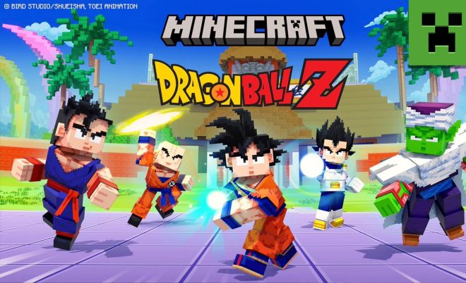 "Dragon Ball Z Collab DLC with Minecraft set to release this year! Play as Goku, Vegeta, and Piccolo, unleash the Kamehameha wave. Super Saiyan hairstyles now available for character creation!" —  マインクラフト, ドラゴンボールZ, コラボDLC
