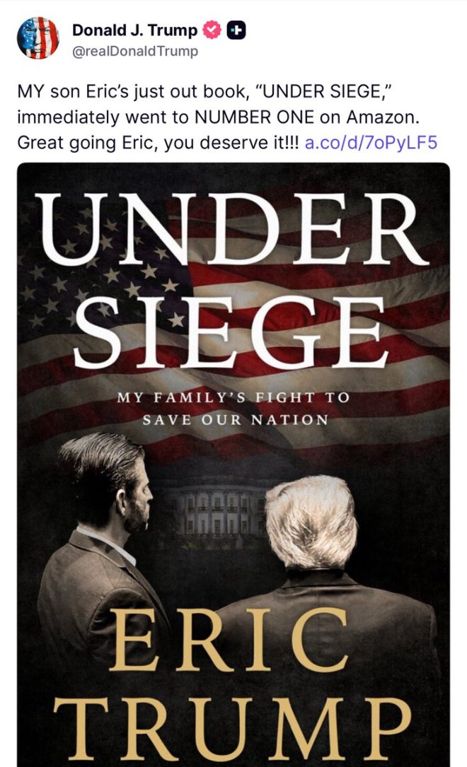 Eric Trump's Book Soars to #1 Amid Controversial Donation! —  Eric Trump book sales surge, Charlie Kirk TPUSA donations, Amazon bestseller 2025