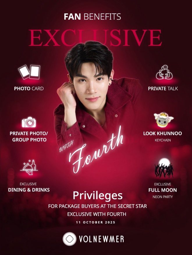 "Exclusive: Volnewmer Package Purchase Includes Chance to Meet Fourth Nattawat at The Secret Star Event! What Special Privileges Await Attendees?" —  Exclusive Star Event, Secret Star Package, Celebrity Meet and Greet