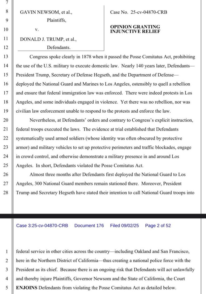 Federal Court Blocks Trump's Military Police Plan! — military law enforcement injunction, federal court ruling Trump 2025, domestic security legal challenges