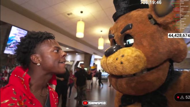Freddy Fazbear Joins Forces with @ishowspeedsui: What’s Next? —  Freddy Fazbear collab with popular streamers, Five Nights at Freddy's crossover events 2025, gaming characters meet influencers