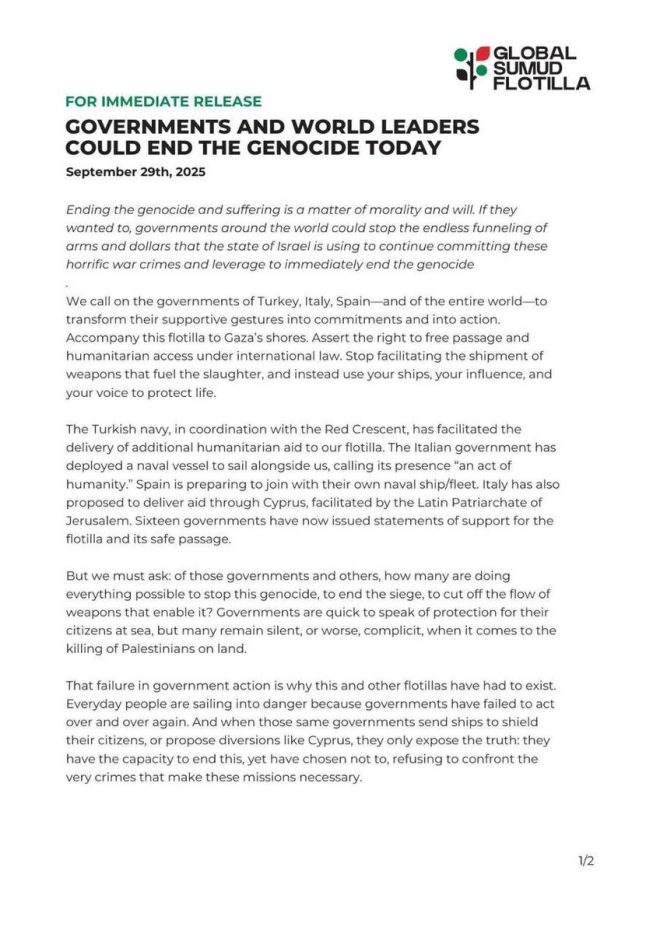 "Global Sumud Flotilla Challenges Governments to End Gaza Siege: Will Turkey, Italy, and Spain Step Up?" —  Global Sumud Flotilla advocacy, Gaza siege ending, humanitarian passage 
International support for Gaza, breaking news, humanitarian mission 
Ending Gaza blockade, government commitment, free passage advocacy