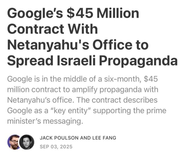 Google's $45M Deal: Propaganda or Journalism? — Pro-Israel media influence, Google Israel contract news, search engine bias 2025